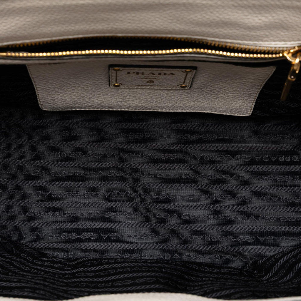 Prada Vitello Daino Sound Lock Satchel