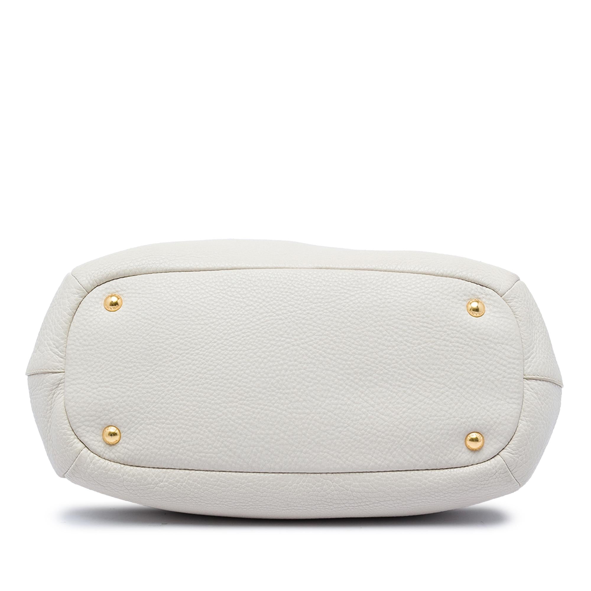 Prada Vitello Daino Zip Top Convertible Tote