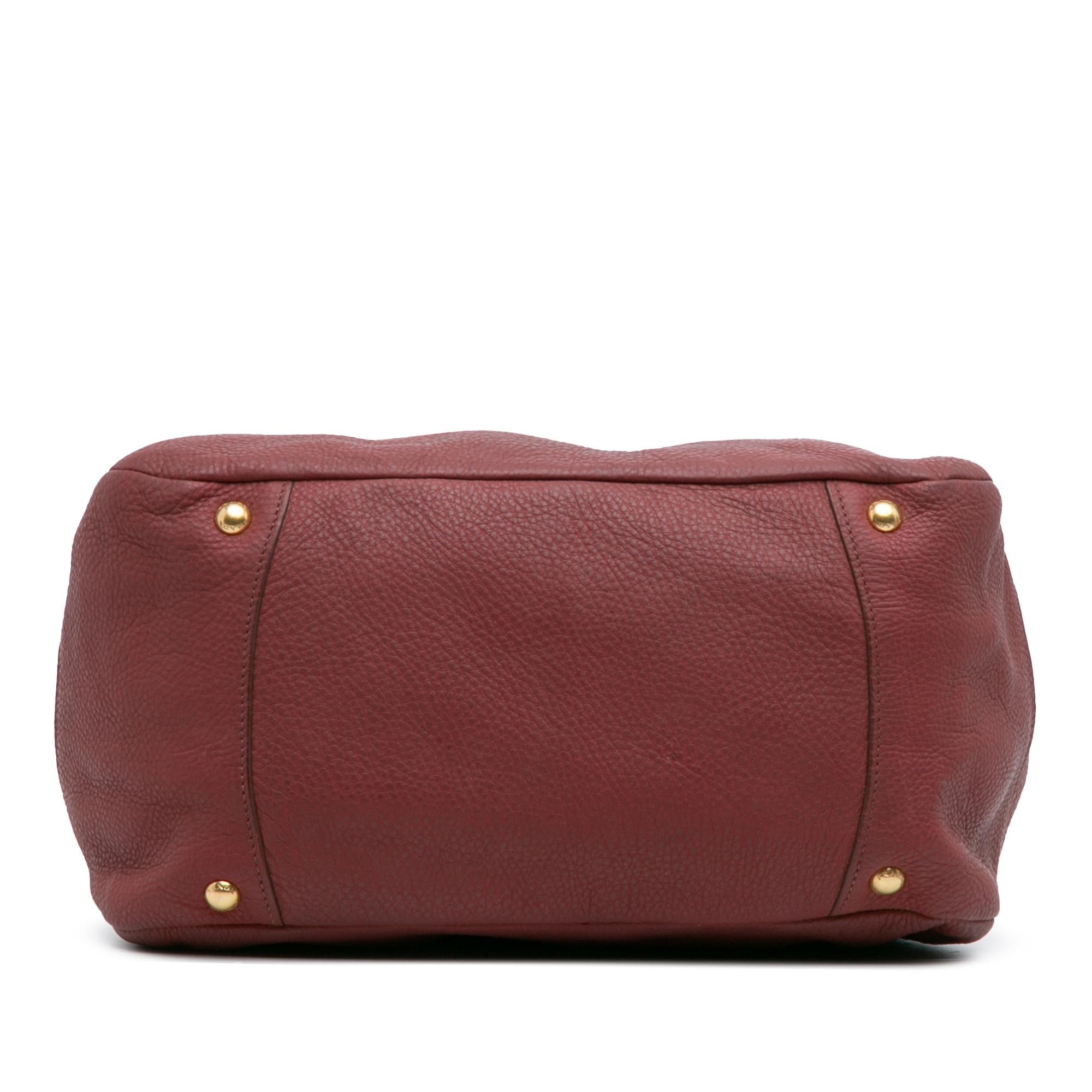 Prada Vitello Daino Zip Top Satchel