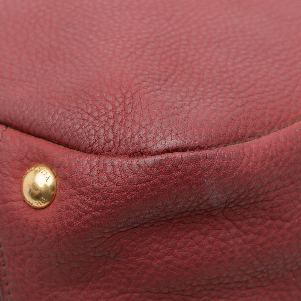Prada Vitello Daino Zip Top Satchel