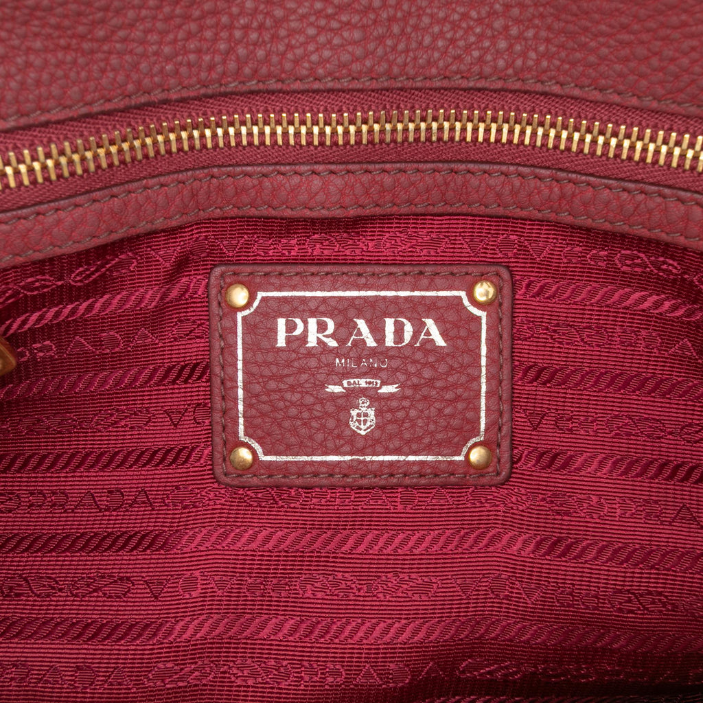 Prada Vitello Daino Zip Top Satchel