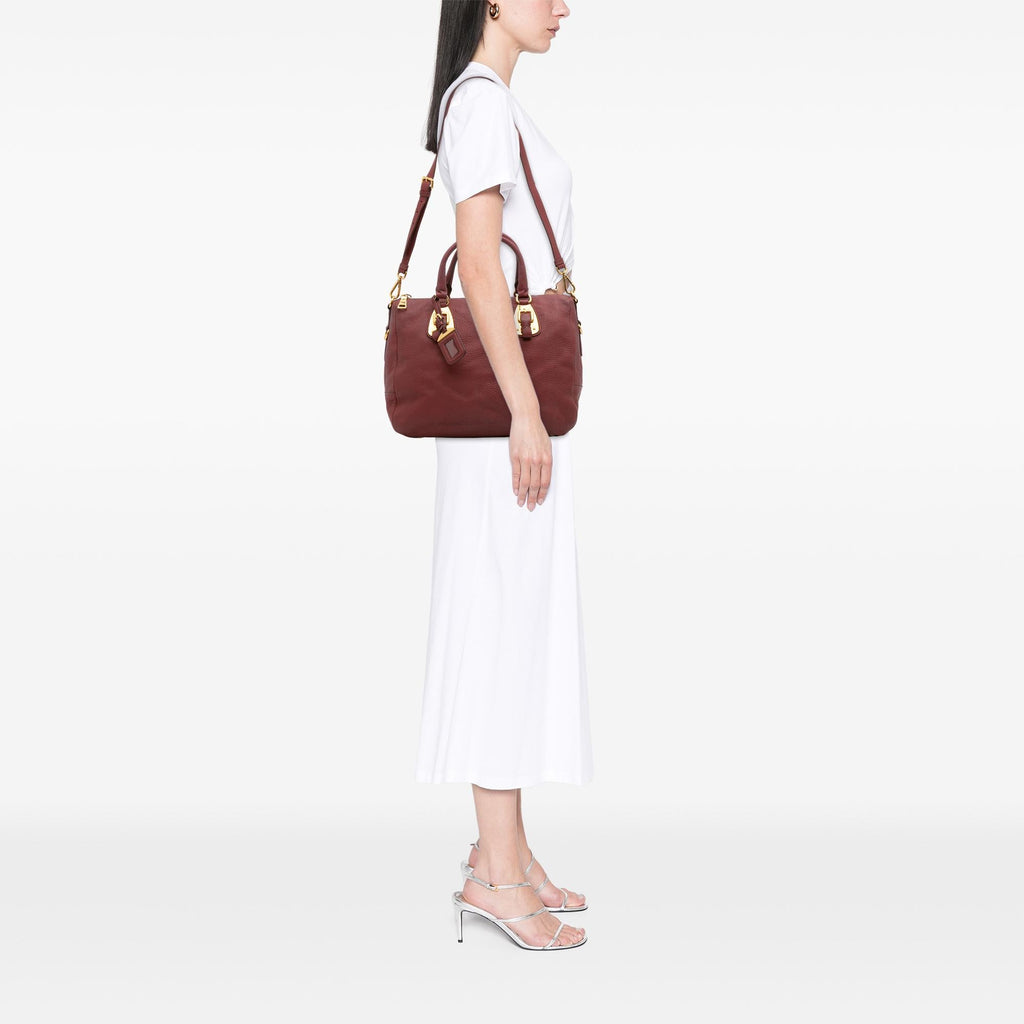 Prada Vitello Daino Zip Top Satchel