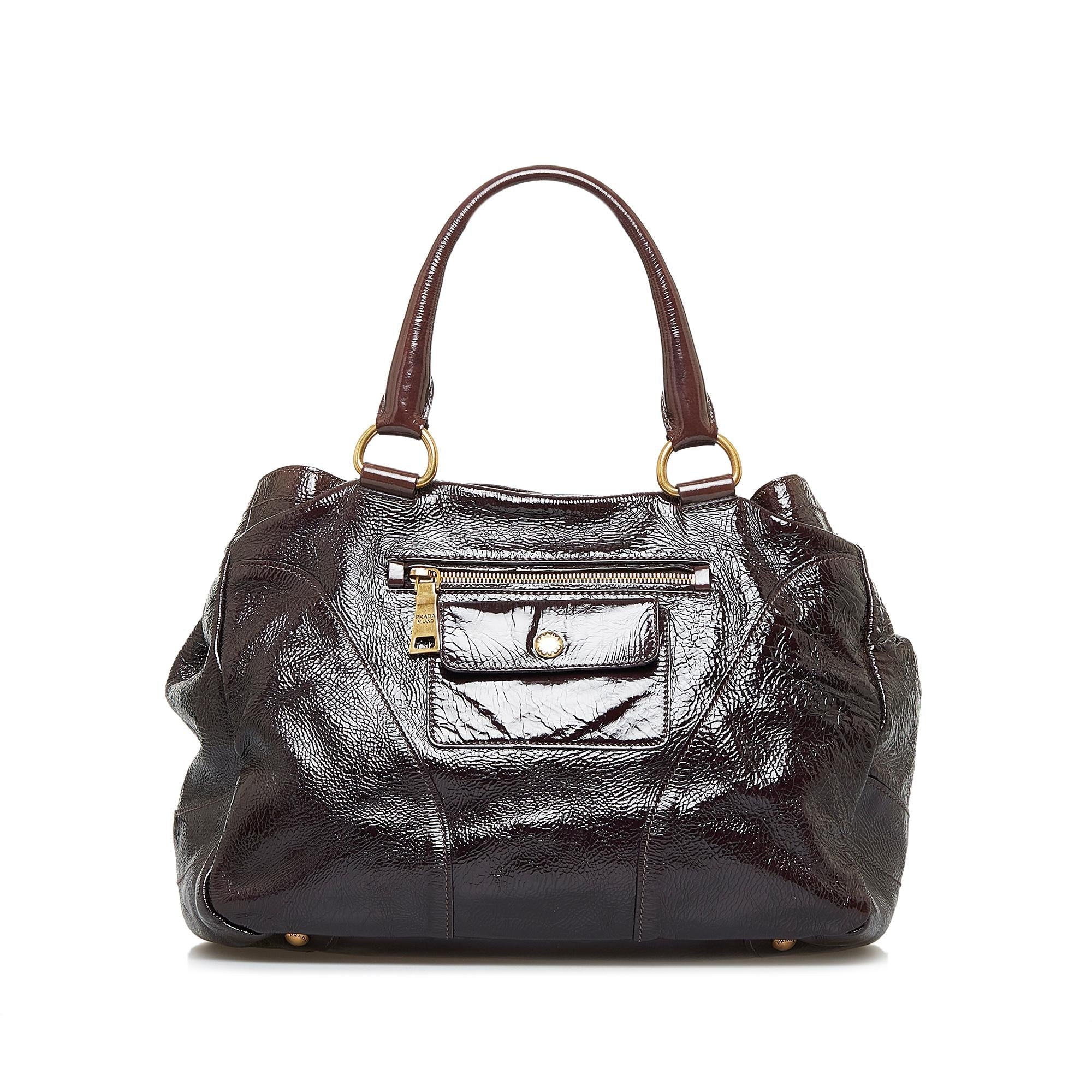 Prada Vitello Shine Zippy Tote Bag (SHG-ks2Rg4)