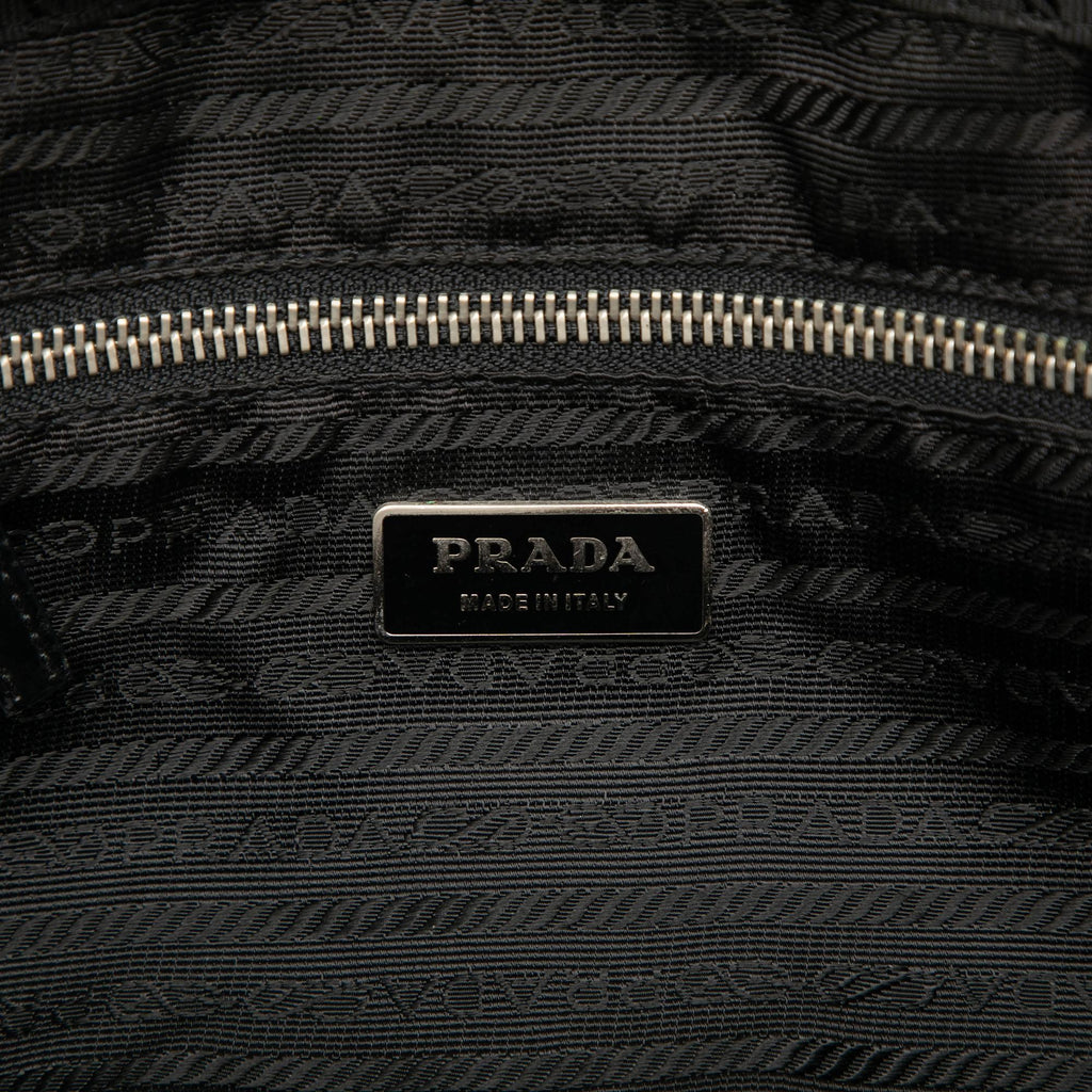 Prada Vitello Trimmed Tessuto Handbag