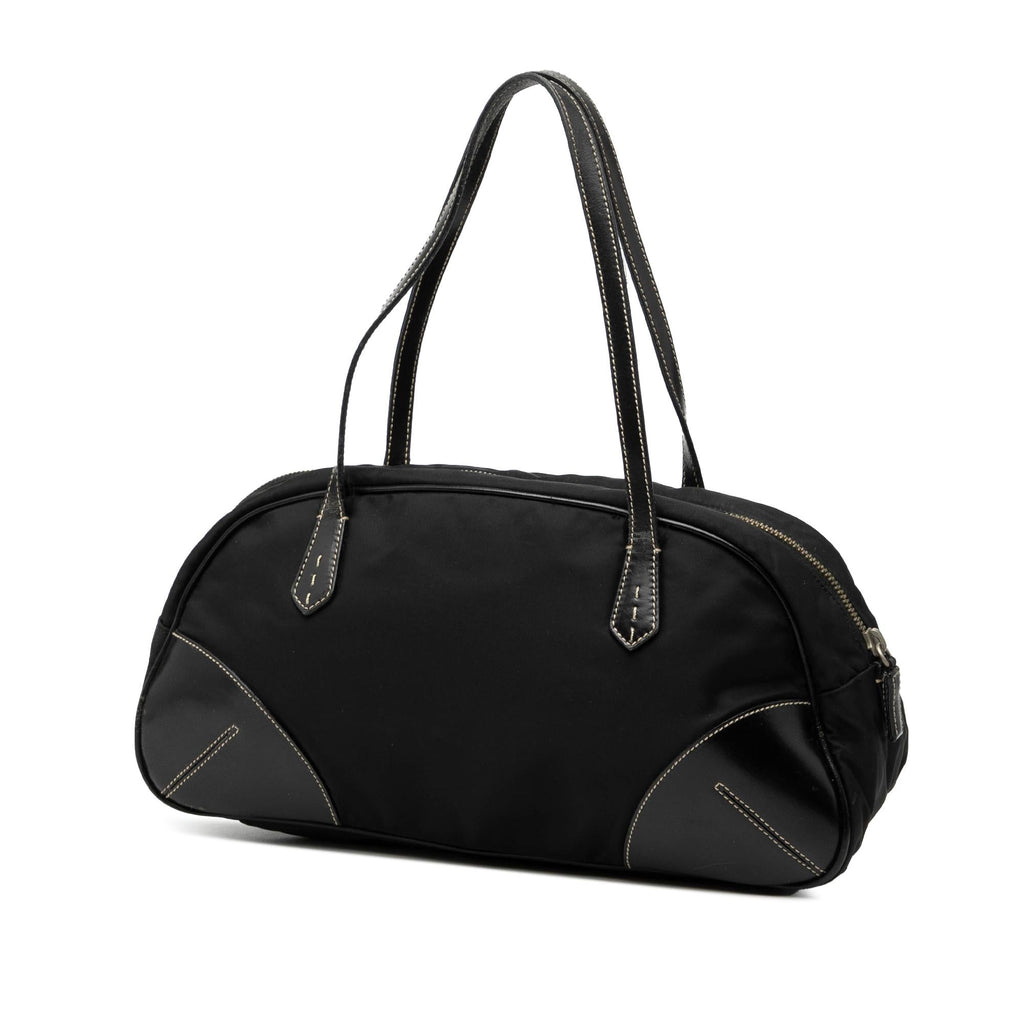 Prada Vitello Trimmed Tessuto Handbag