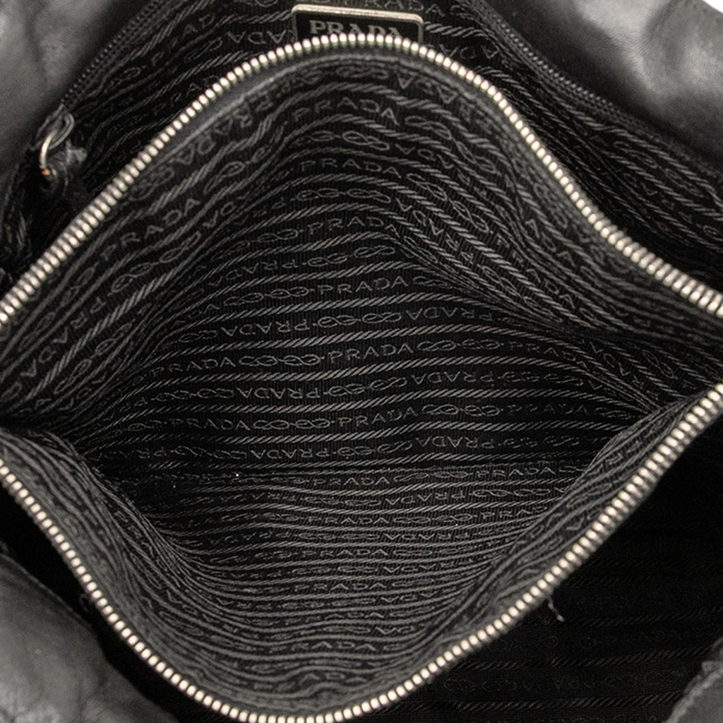 Prada Vitello Trimmed Tessuto Pockets Tote