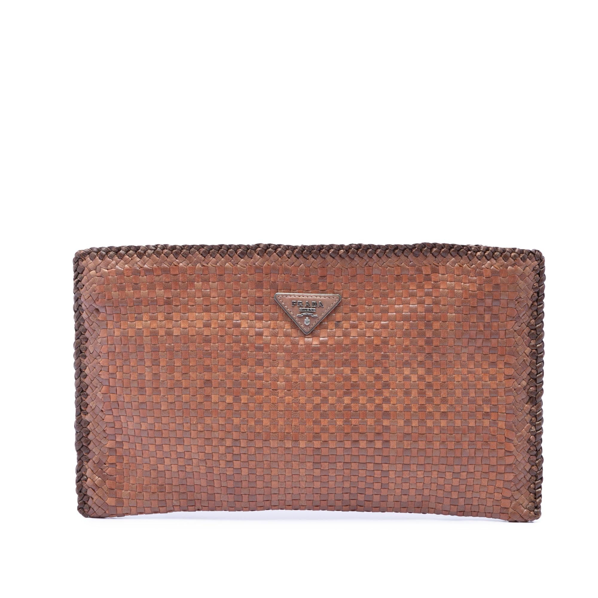 Prada Woven Goatskin Madras Clutch