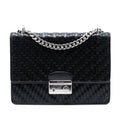 Prada Woven Madras Leather Chain Flap Bag