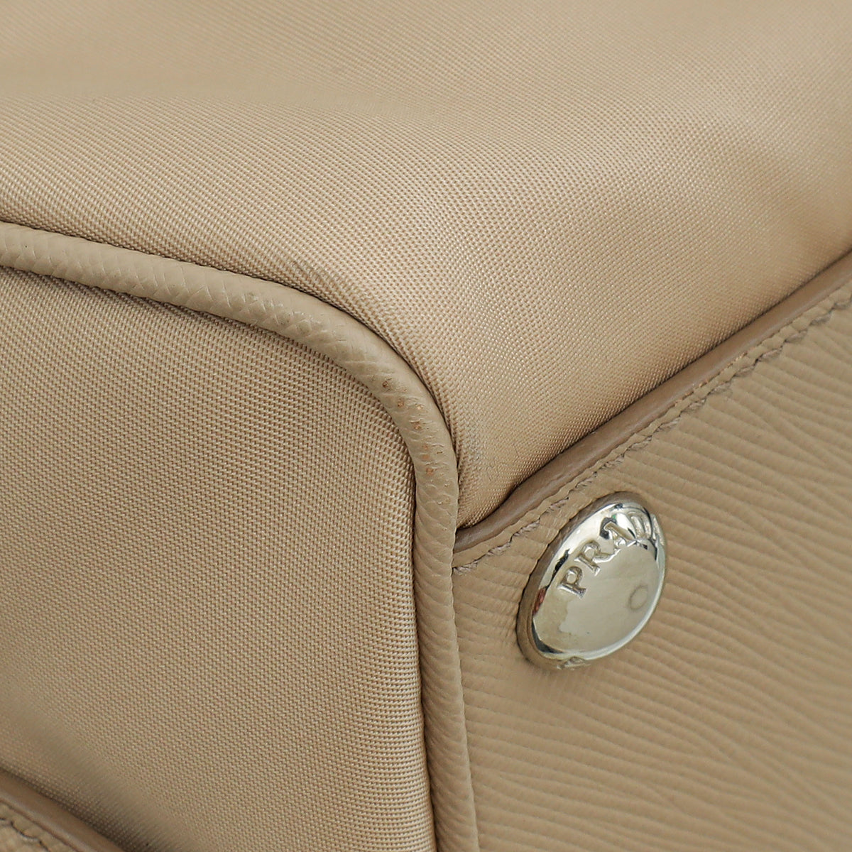 Prada Cammeo Beige Tessuto Re-Edition 2005 Bauletto Bag