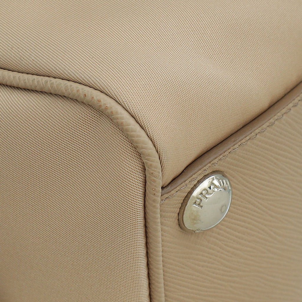 Prada Cammeo Beige Tessuto Re-Edition 2005 Bauletto Bag