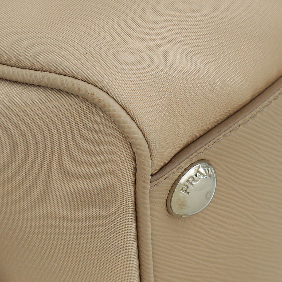 Prada Cammeo Beige Tessuto Re-Edition 2005 Bauletto Bag