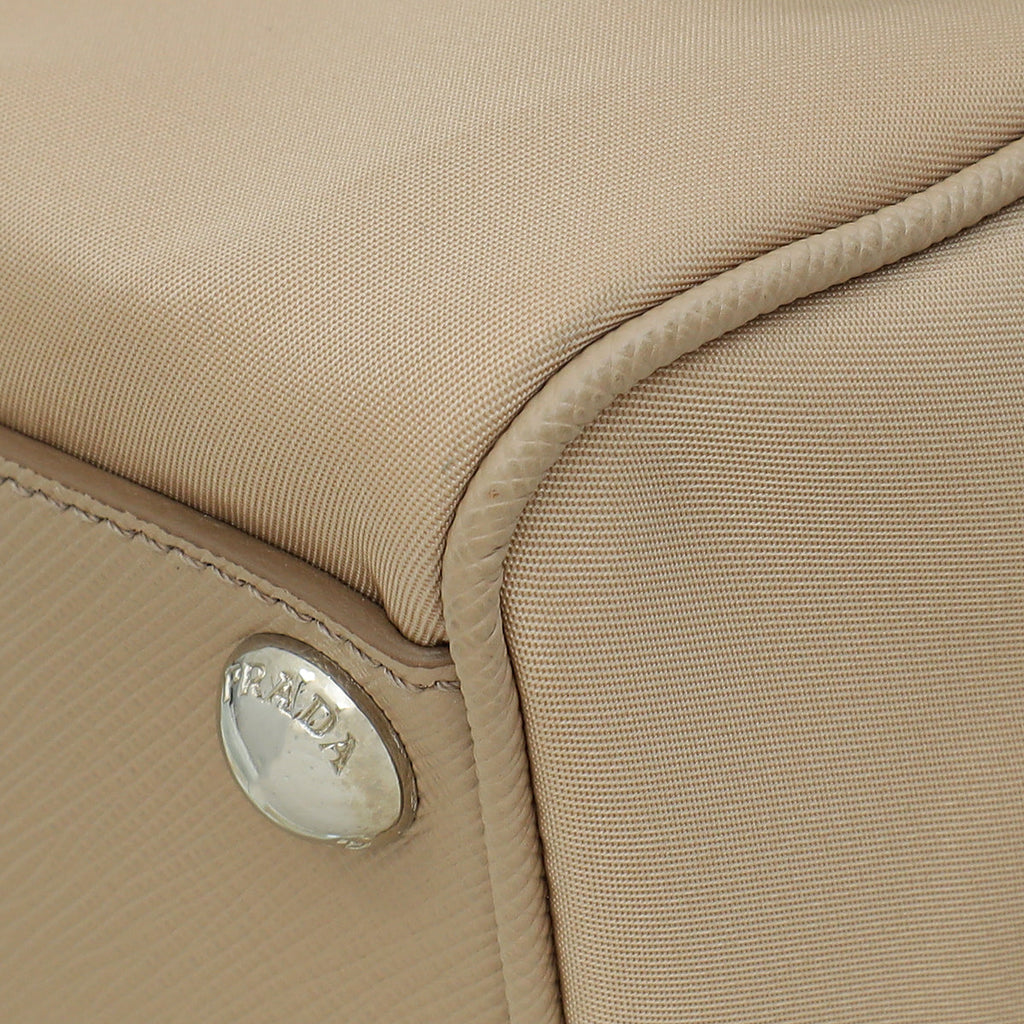 Prada Cammeo Beige Tessuto Re-Edition 2005 Bauletto Bag