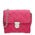 Prada Fuchsia Tessuto Impuntu Flap Chain Bag