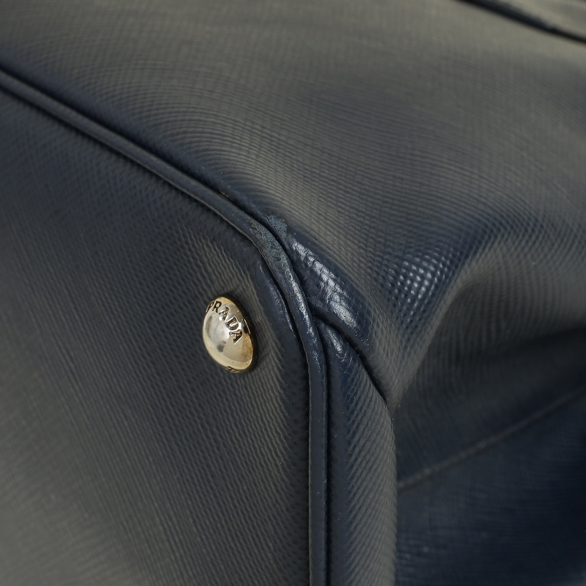 Prada Navy Cuir Turnlock Twin Tote Bag