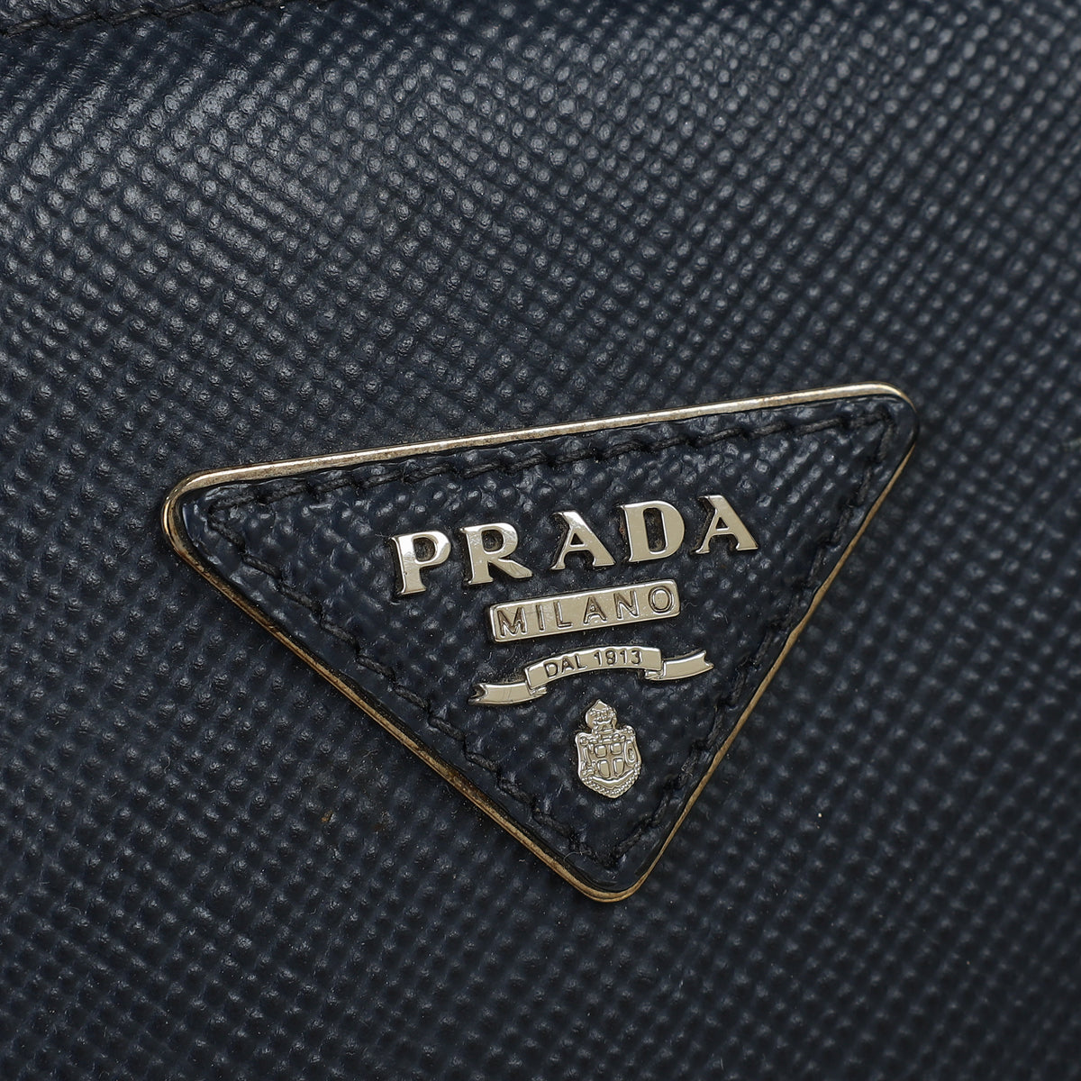 Prada Navy Cuir Turnlock Twin Tote Bag