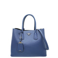 Prada Blue Cuir Double Large Bag
