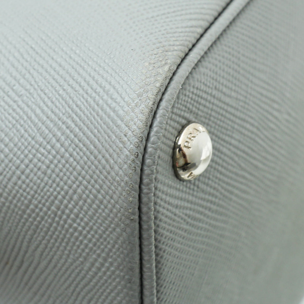 Prada Grey Cuir Double Bag