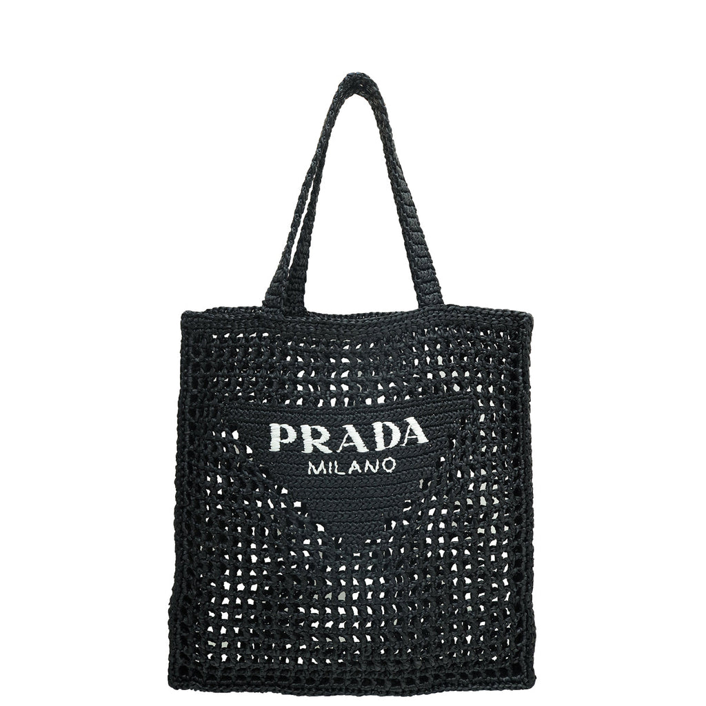 Prada Bicolor Crochet Tote Bag