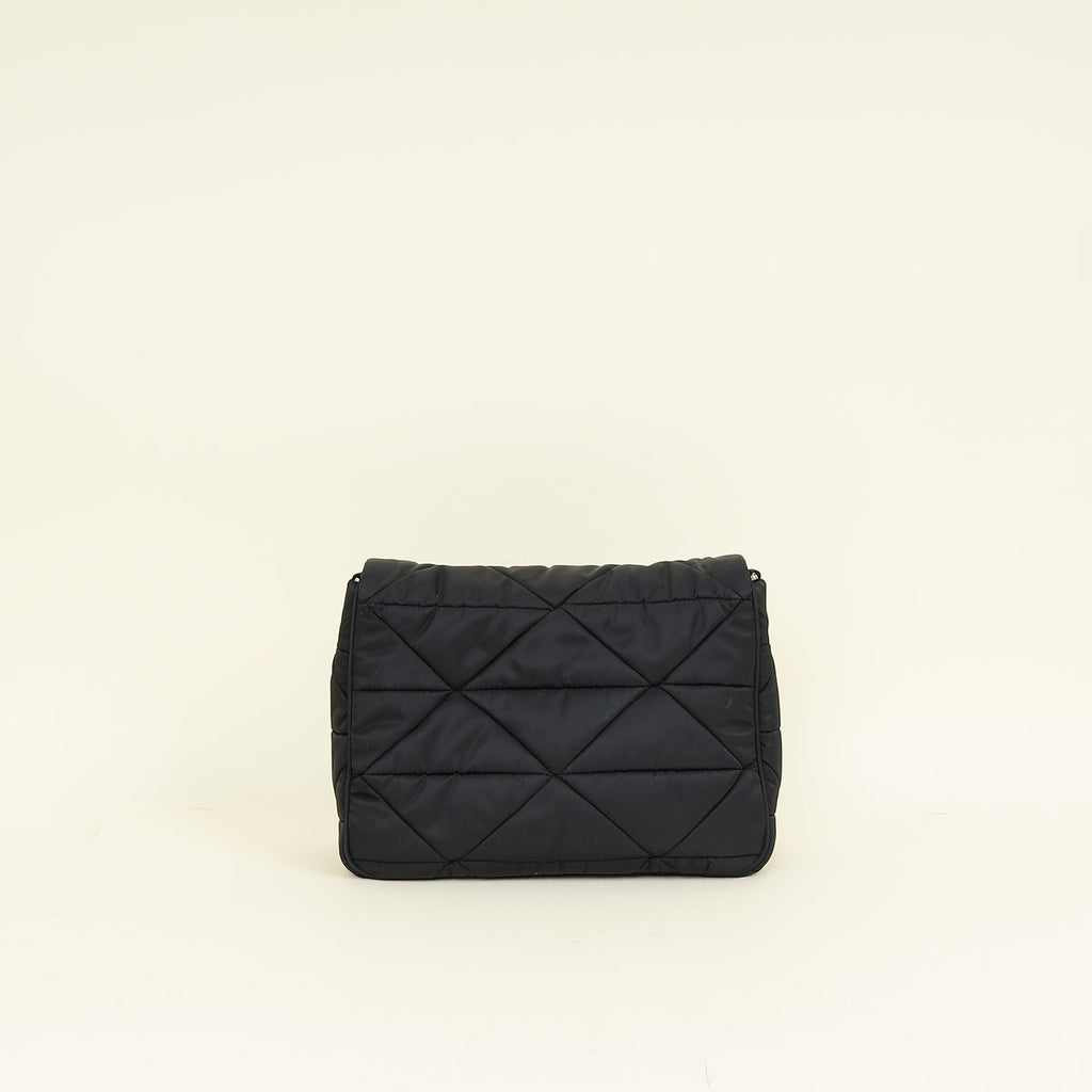 Prada Black Padded Re-Nylon Shoulder Bag