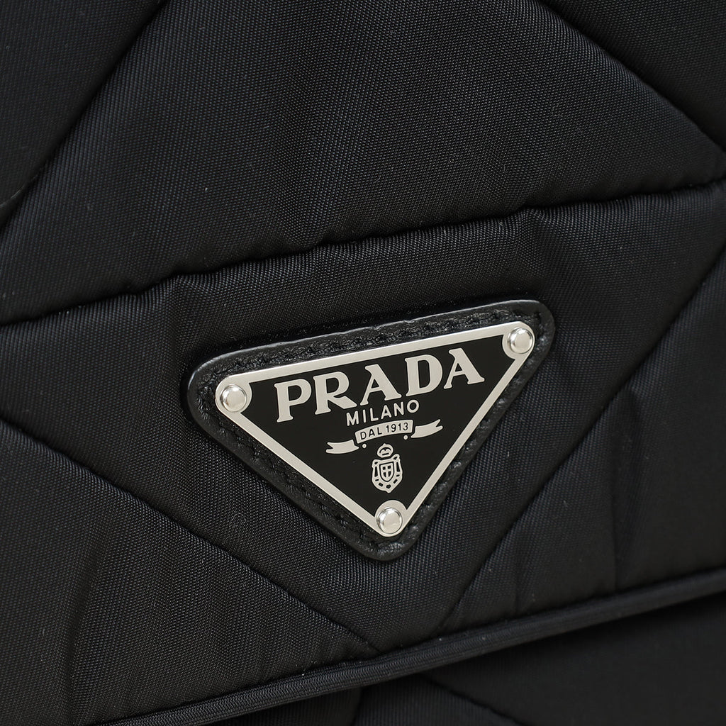Prada Black Padded Re-Nylon Shoulder Bag