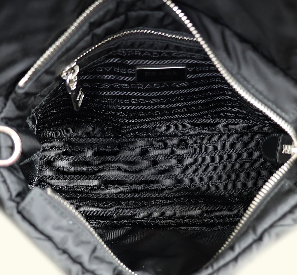 Prada Black Padded Re-Nylon Shoulder Bag