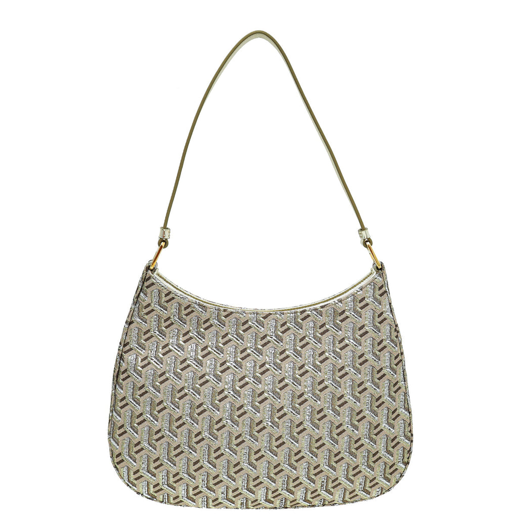 Prada Cleo Metallic Bicolor Fabric Shoulder Bag