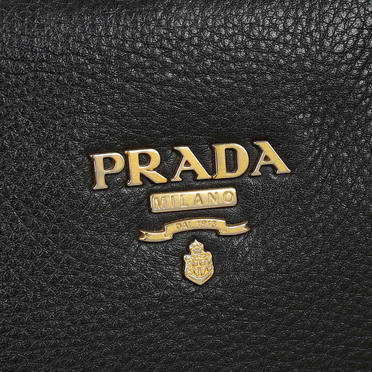 Prada Black Vitello Daino Zipped Tote Bag