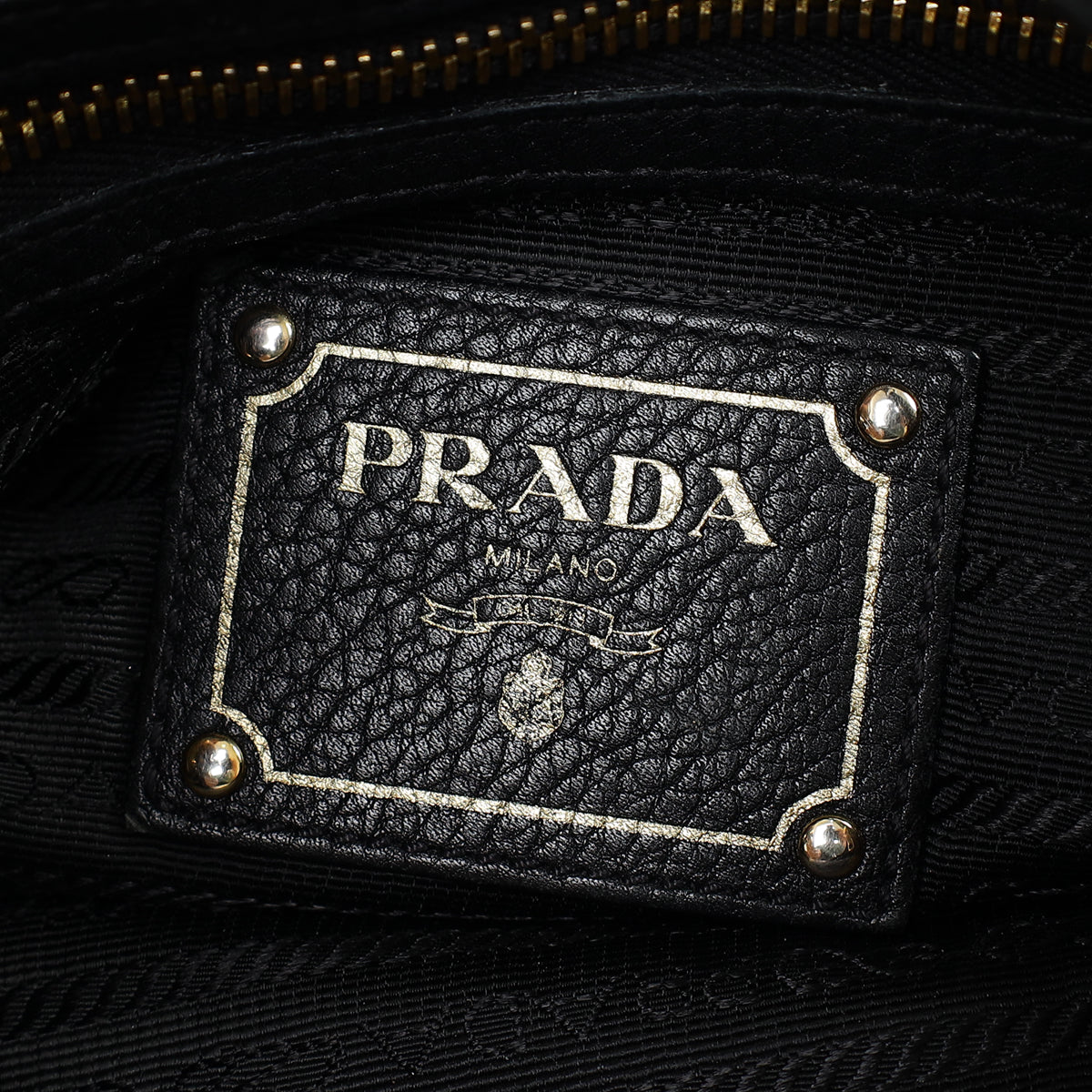 Prada Black Vitello Daino Hobo Bag
