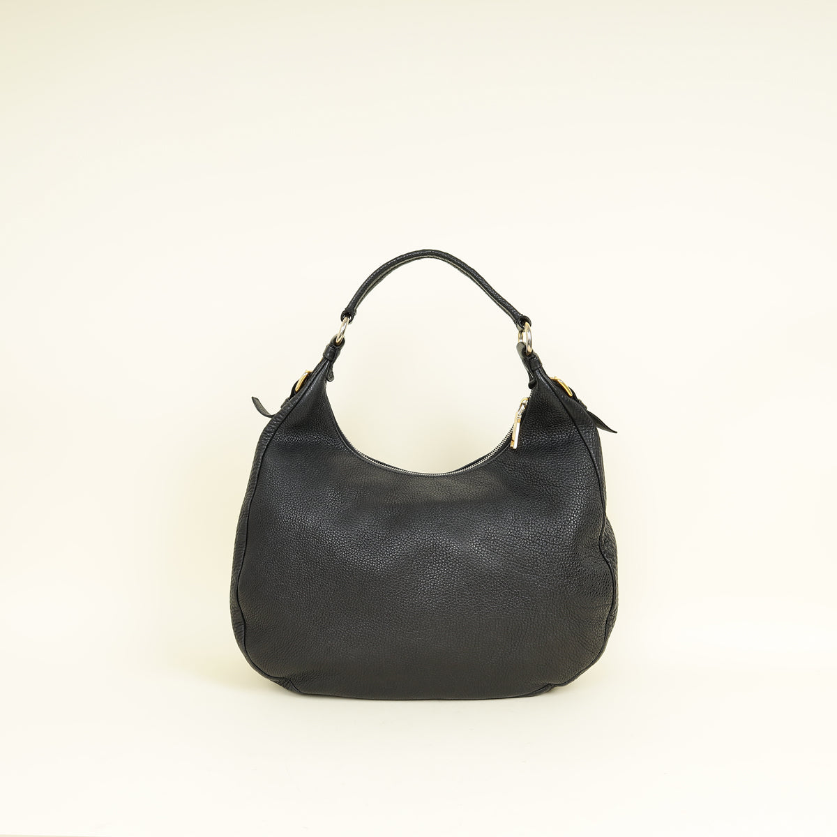 Prada Black Vitello Daino Hobo Bag