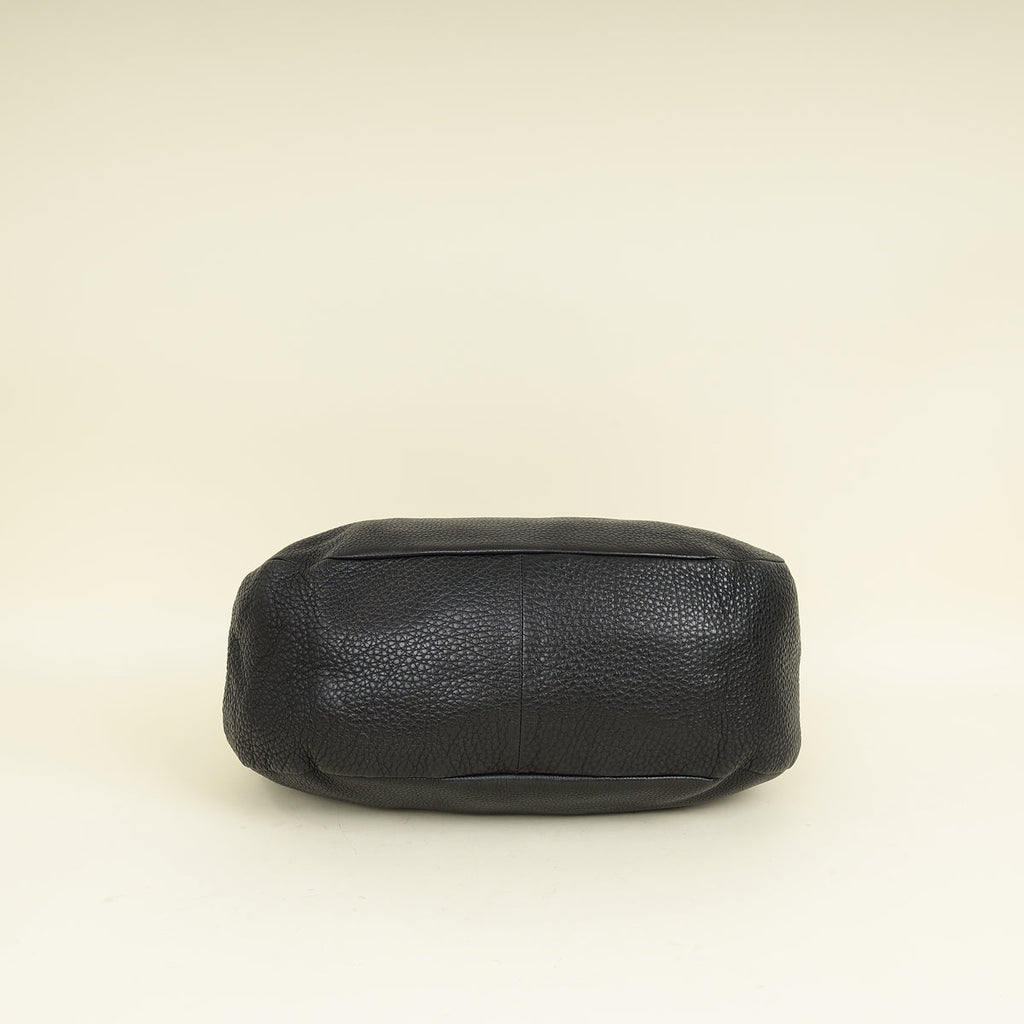 Prada Black Vitello Daino Hobo Bag