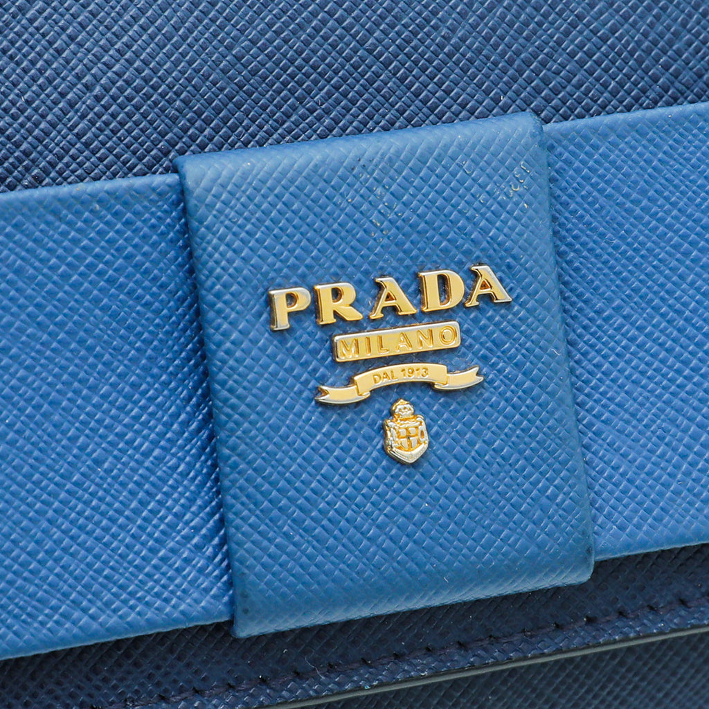 Prada Blue Lux Bow Crossbody Bag