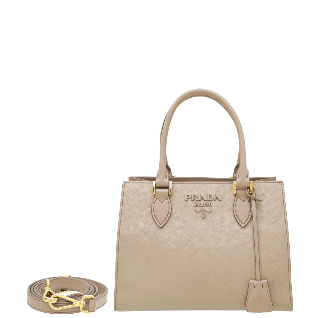 Prada Nude Monochrome Top Handle Tote Small Bag