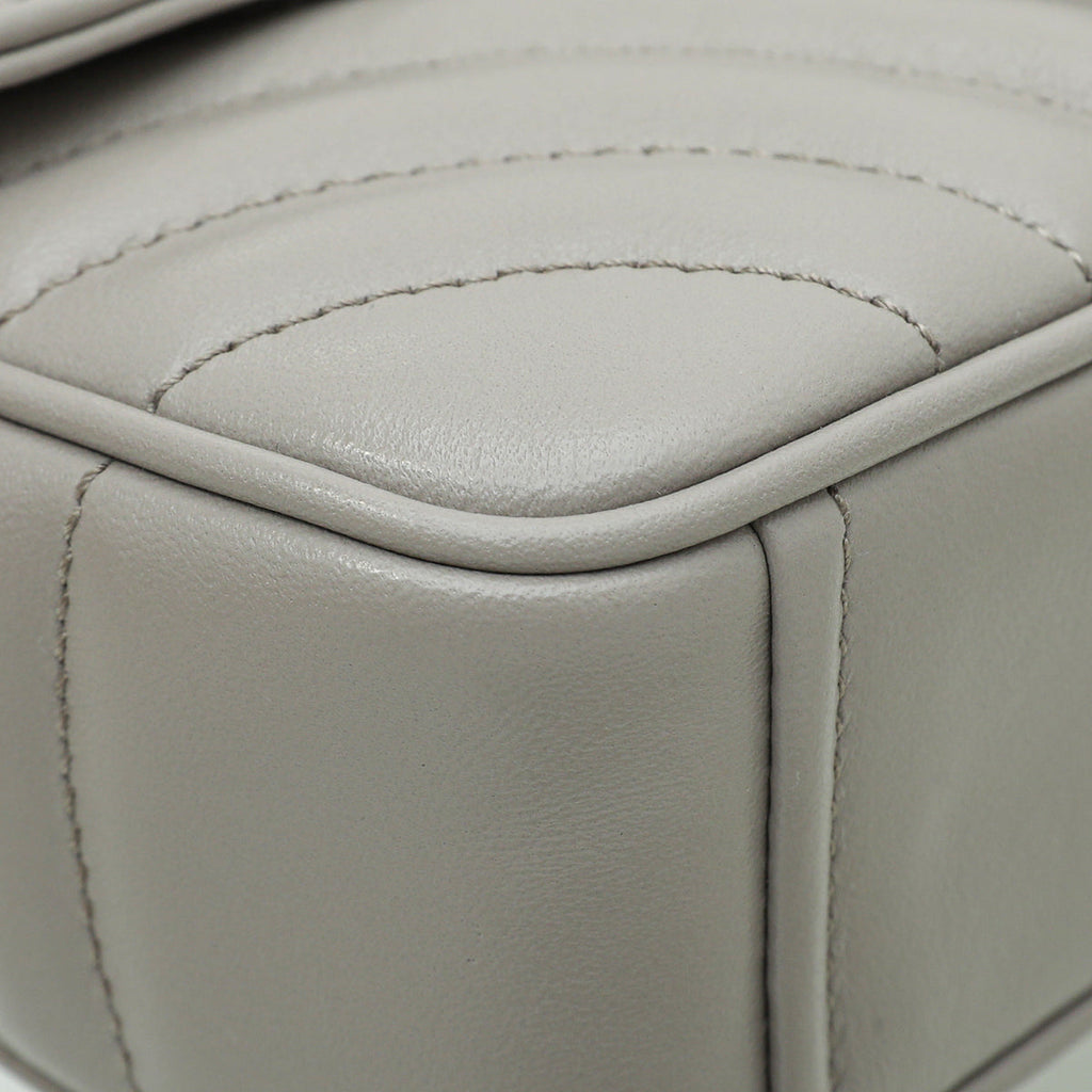 Prada Pomice Grey Impunture Diagramme Flap Bag