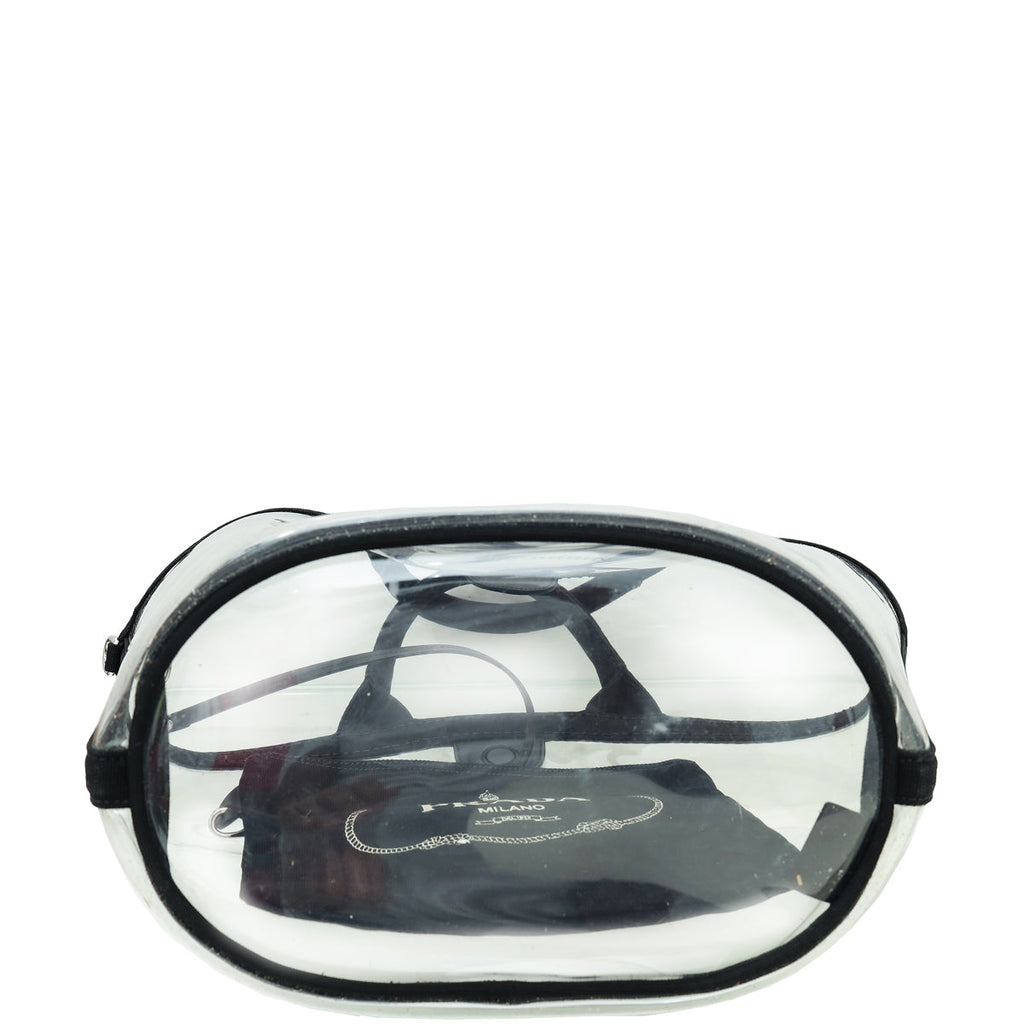 Prada Bicolor Vinyl Canapa Logo Tote Bag