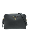 Prada Black Double Zip Camera Crossbody Bag