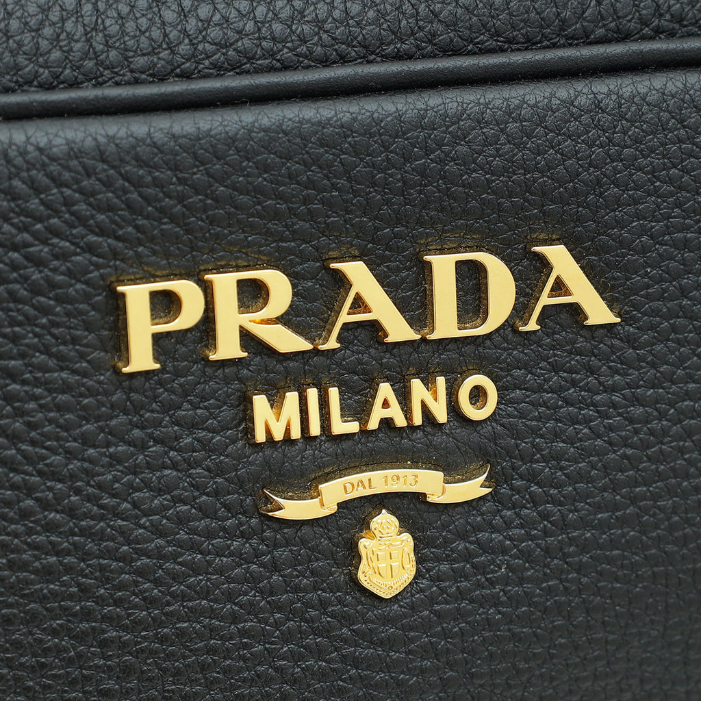 Prada Black Double Zip Camera Crossbody Bag