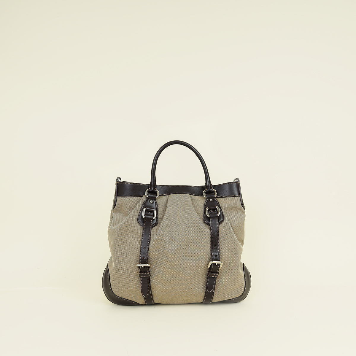 Prada Bicolor Logo Jacquard Hobo Bag