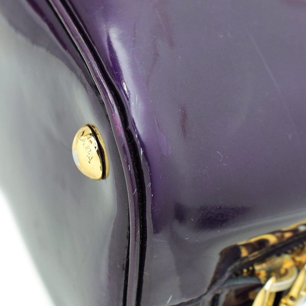 Prada Purple Vernice Promenade Bag