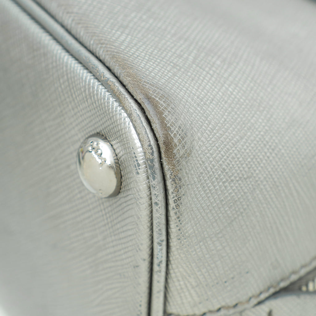 Prada Metallic Silver Lux Promenade Bag