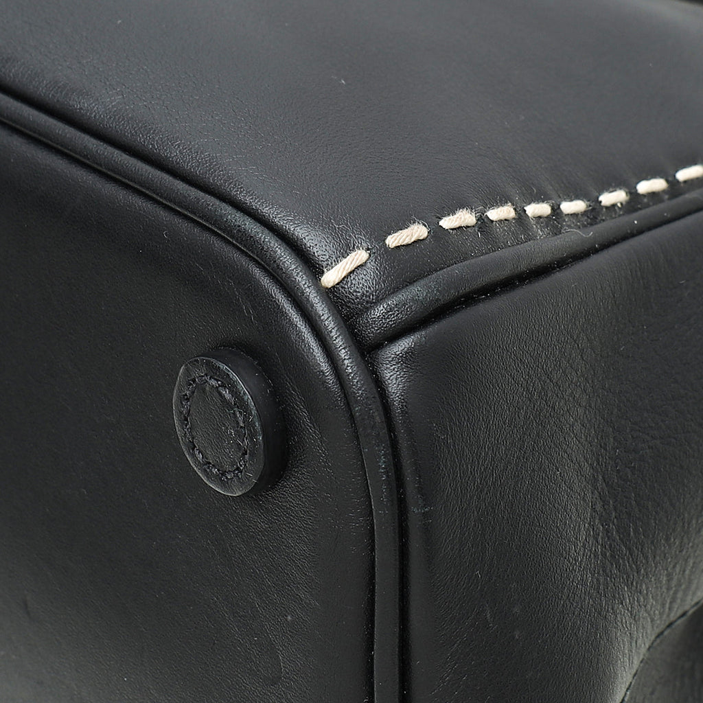 Prada Black City Galleria Stitched Tote Medium Bag