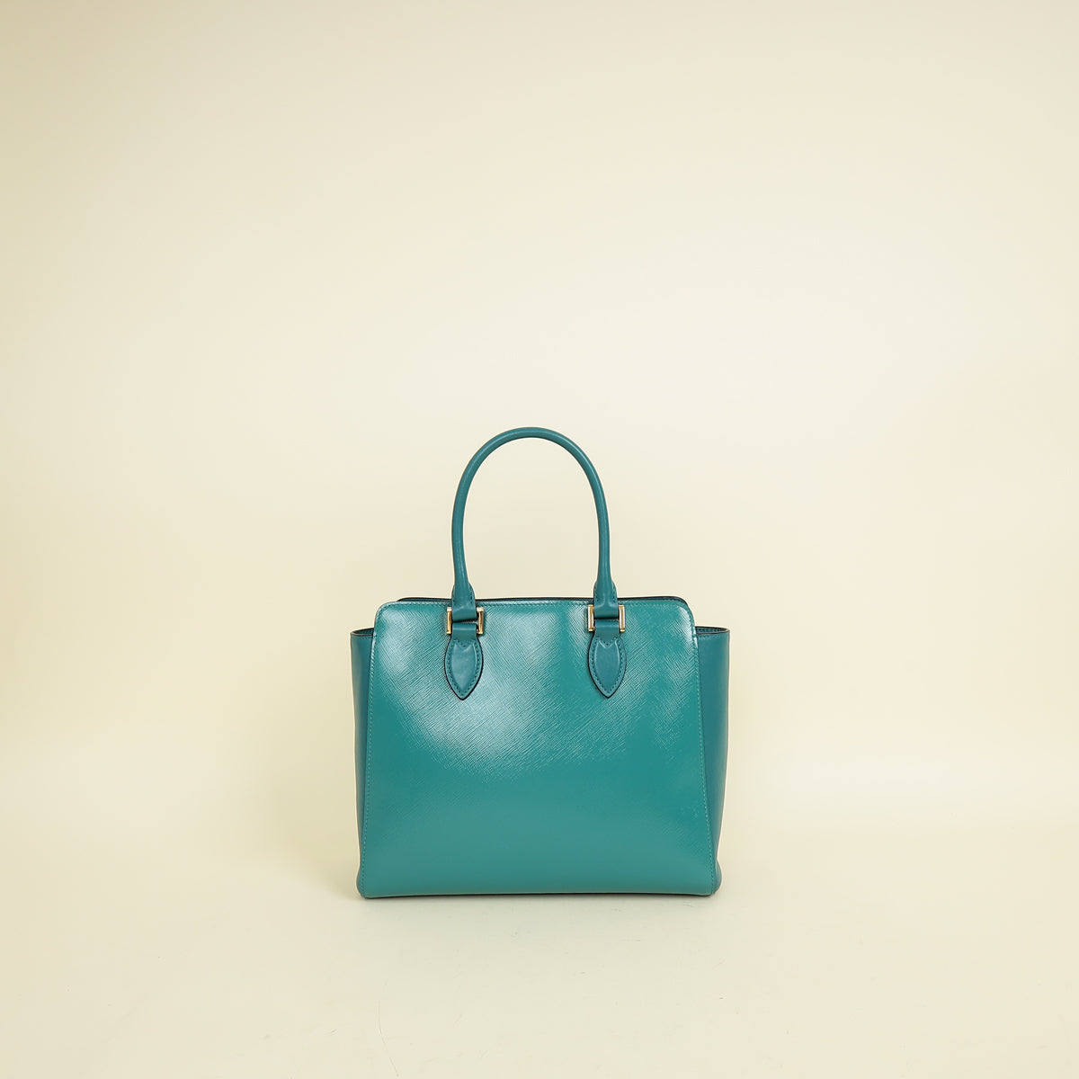 Prada Teal Vernice Convertible Tote Bag