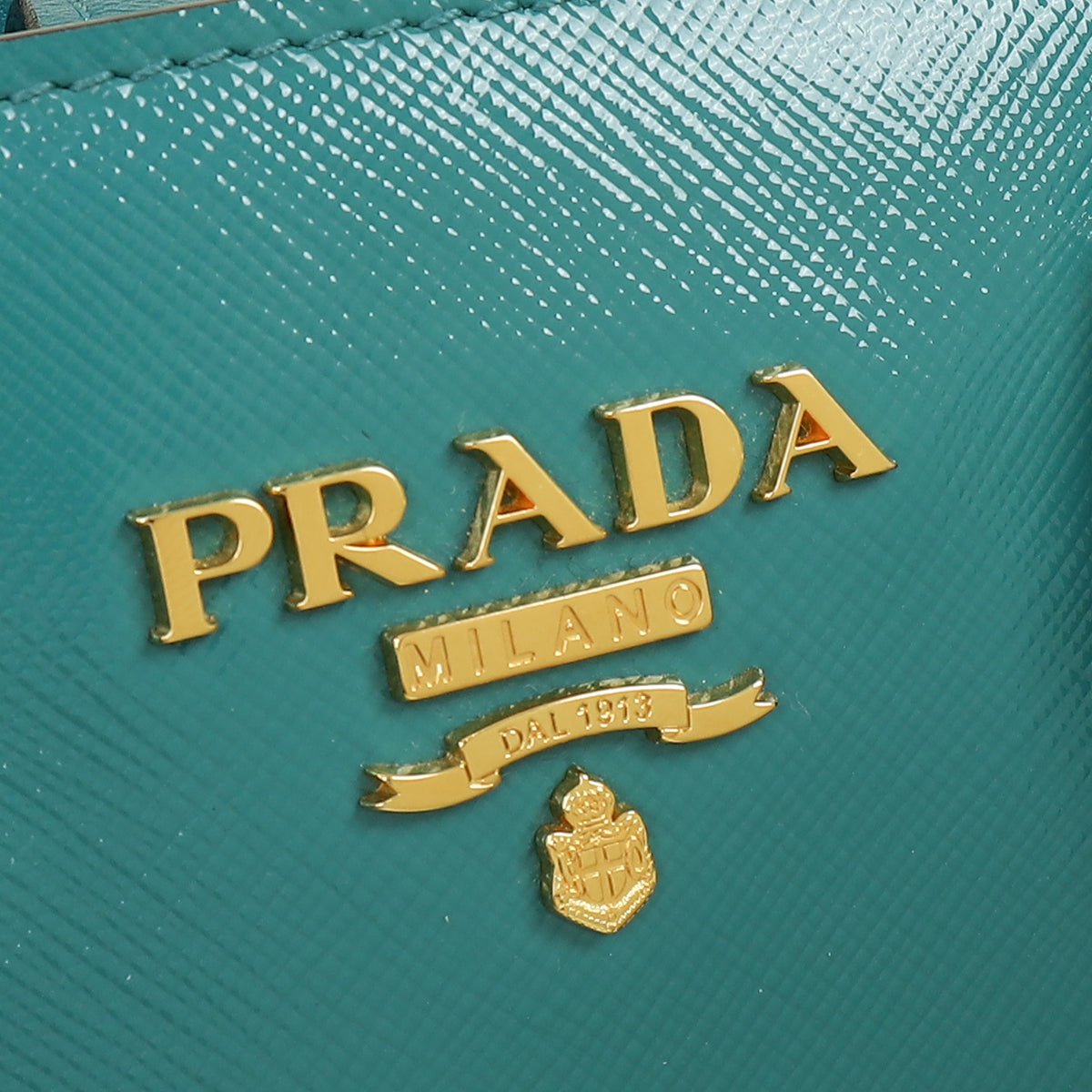 Prada Teal Vernice Convertible Tote Bag