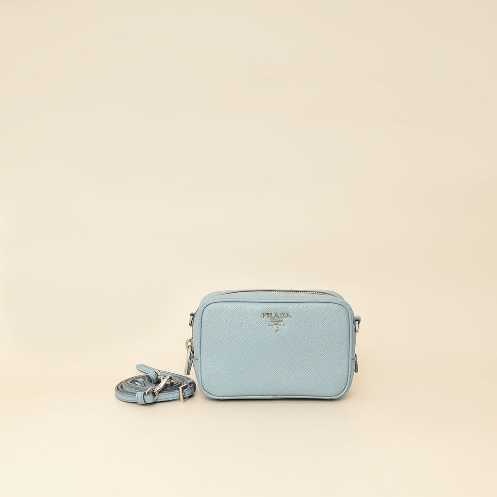Prada Light Blue Mini Camera Crossbody Bag