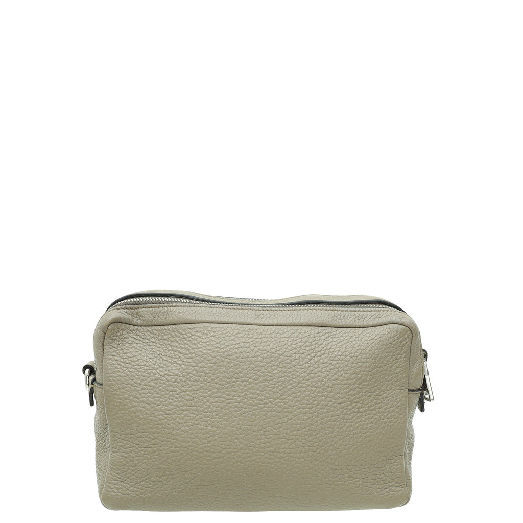 Prada Clay Grey Double Zipper Medium Bag