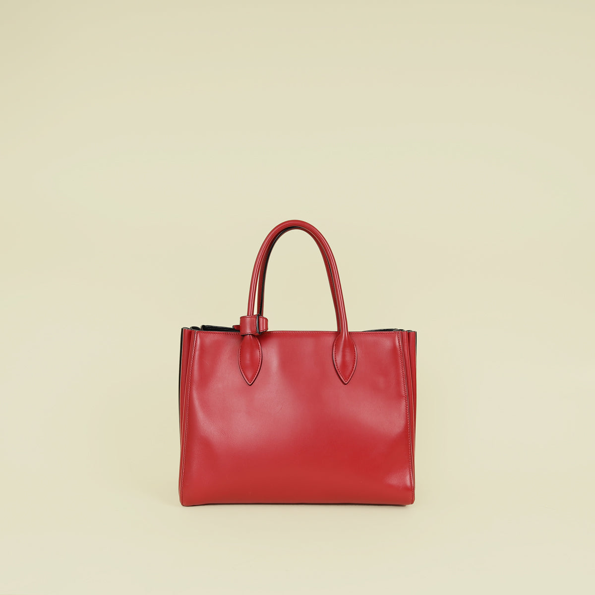 Prada Red Bibliotheque Tote Bag