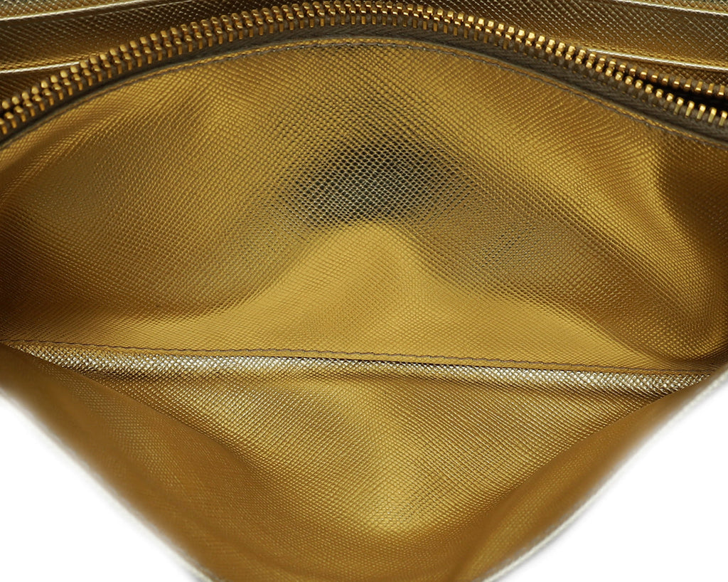 Prada Metallic Gold Wallet On Chain