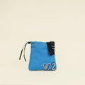 Prada Blue VZ Initials Canapa Convertible Bag