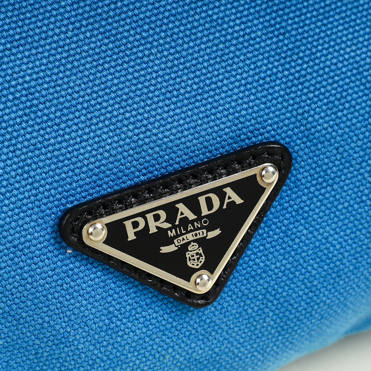Prada Blue VZ Initials Canapa Convertible Bag