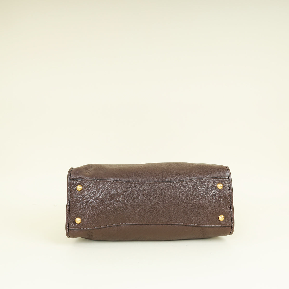 Prada Brown Vitello Daino Bauletto Bag