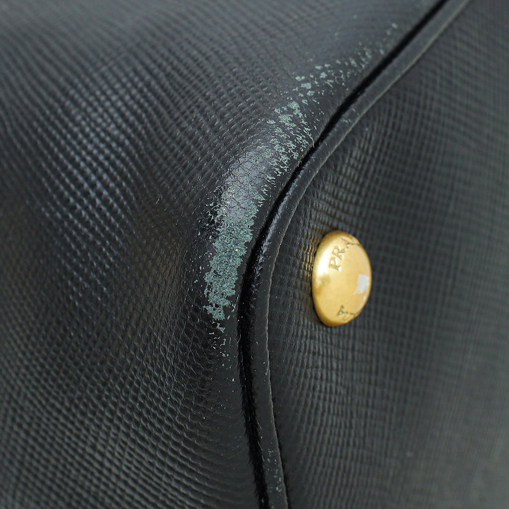 Prada Black Cuir Dome Satchel Bag
